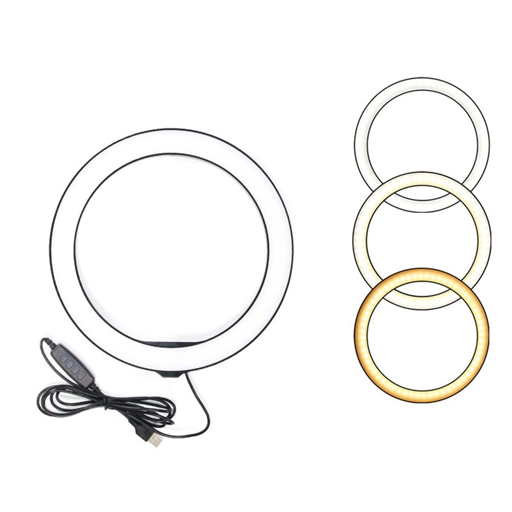 10 pouces plat anneau lumière Selfie beauté photographie téléphone Mobile lumière en direct trois couleur température LED lumière de remplissage