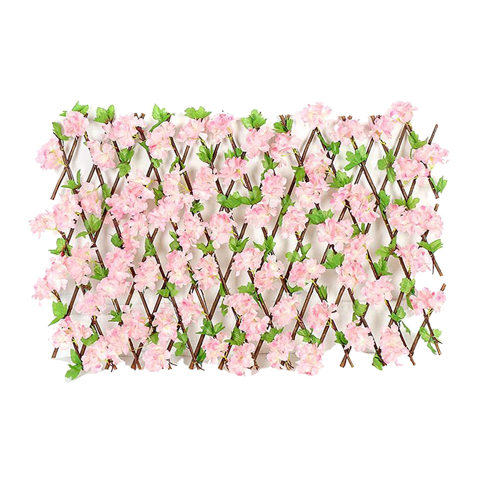 Faux Garden Trellis Expandable Wooden Fence Home Decoration Patio Yard: light pink