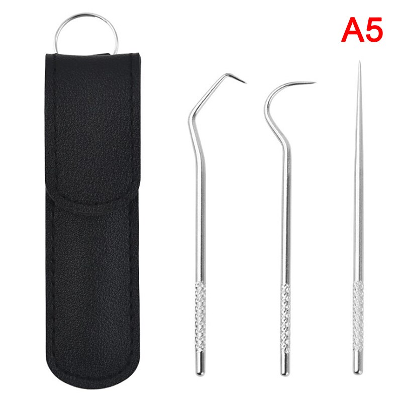 Ensemble de sacs à cure-dents portables en titane, avec supports en métal réutilisable pour les pique-niques en plein air et le Camping: NO.9