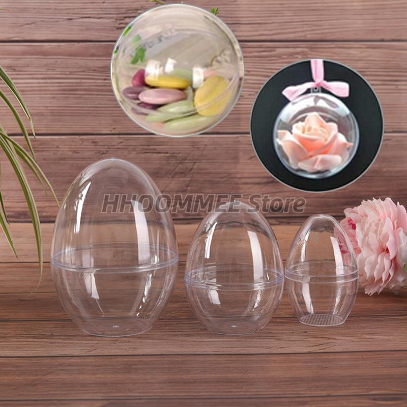 Décorations en forme d'oeuf en plastique Transparent, 1 pièce, trémies de noël, ornement boule suspendue, fournitures de fête pour enfants