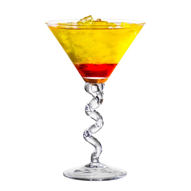 Lead free crystal glass spiral Martini cup spring Cocktail Cup triangle ...