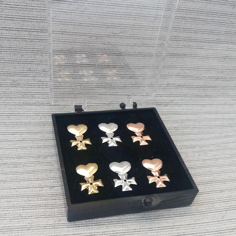 Boucles d'oreilles arrière en forme de couronne pour femmes, support couleur argent, élévateur à Lobe en forme de cœur, accessoires adaptés,: Clair