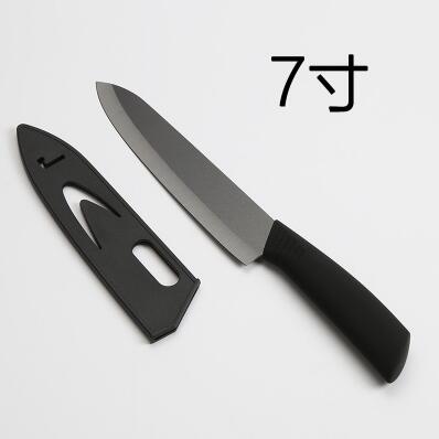1 stk sort blad keramiske skæreknive køkkenværktøj bærbare knive 3-7 tommer frugt keramiske knive: 7 inches