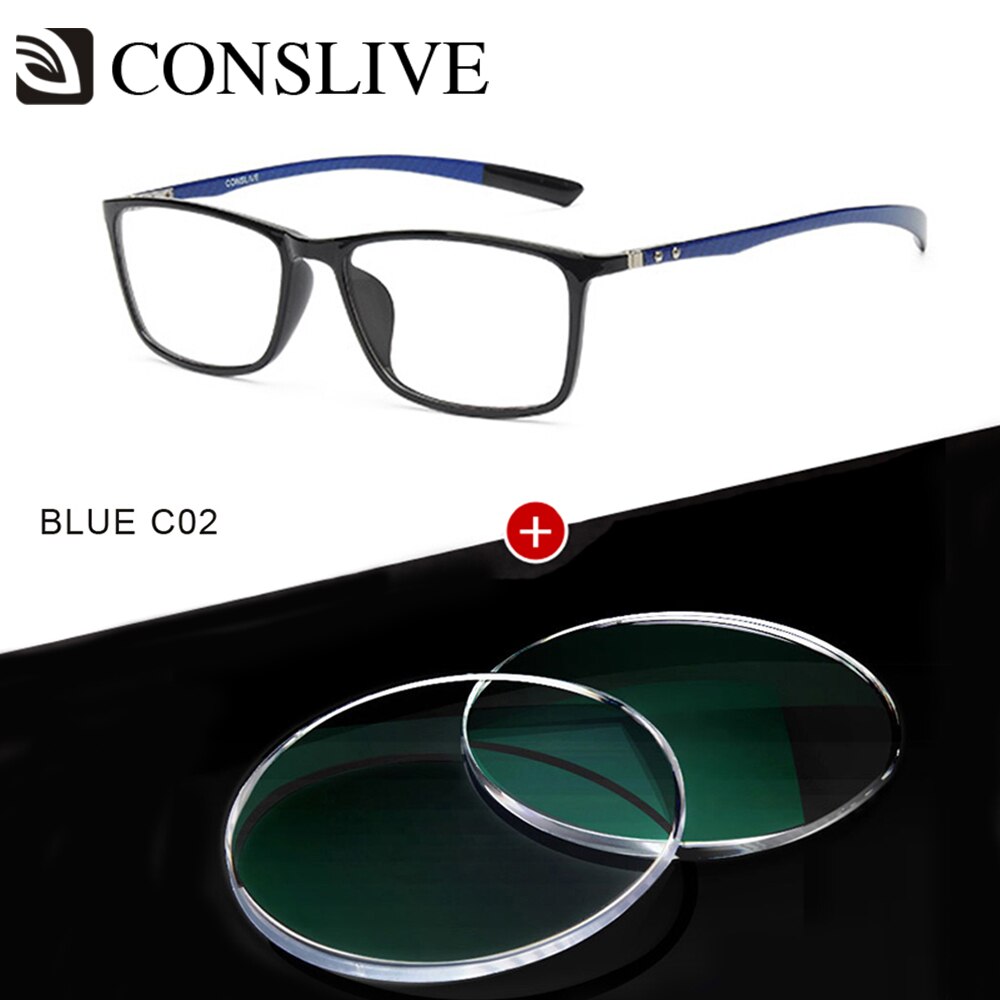 7G Carbon Fiber Brillen Frame Voor Mannen Bijziendheid Verziendheid Leesbril Licht Optische Glazen T1316: C02 with Lenses