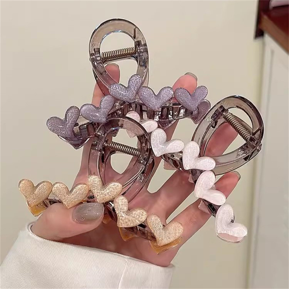 Horquillas geométricas con forma de corazón para el pelo, horquillas con forma de cangrejo, pinzas para el pelo cruzadas a la , pasadores para mujeres y niñas, accesorios coreanos para el cabello con Clip para cola de caballo