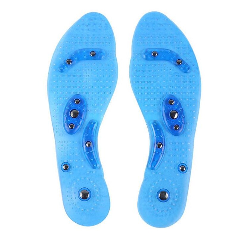 Solette per massaggio magnetico unisex solette per scarpe per digitopressione plantare solette dimagranti per perdita di peso trasparenti: Blu / S EU34-40