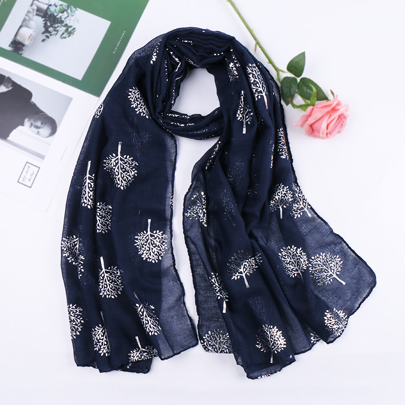 Vrouw Moslim Katoen Hijab Glitter Sjaal Zilver Boom Tulbanden Voor Vrouwen Shimmer Shawl Wrap Plain Hoofd Wraps Islamitische Sjaals Stola: LICHT GEMBER