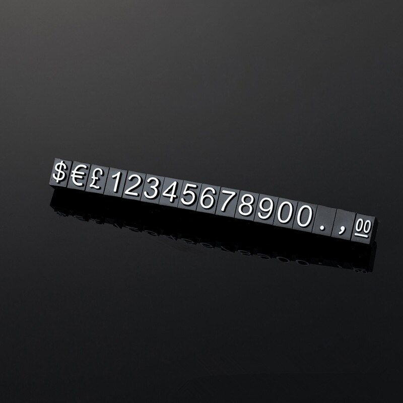 4*6mm Jewelry Pricing Cube Angled Set Small Pricing Block Kit Number Price Label Tag Price Display Stand: Black White Digits