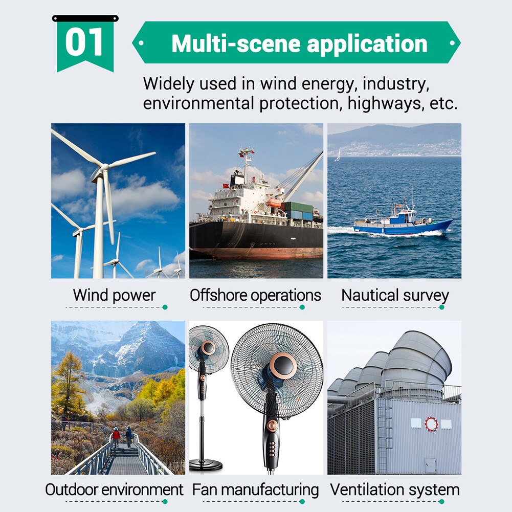 Factory Tool Portable Handheld Wind Speed Meter High Accuracy Digital Anemometer LCD Display Temperature Tester Measurement