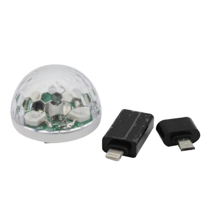 Mini USB LED Disco Magic Ball Light Music Activated Colour Change Home Party E4