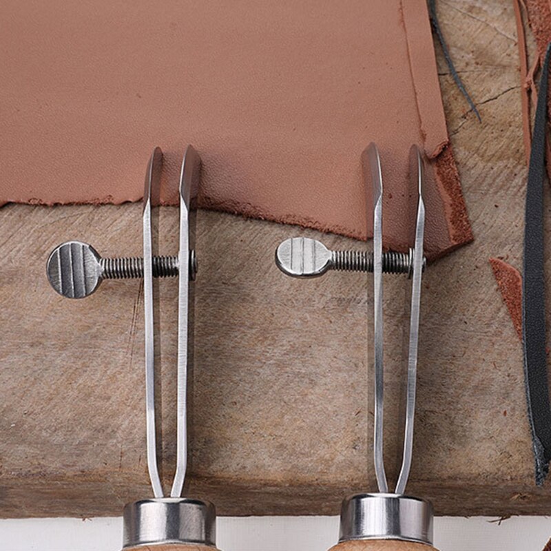Leather Tools Adjustable Cutter DIY Handmade Leather Crimper Slotting and Grooving Device Edge Holder