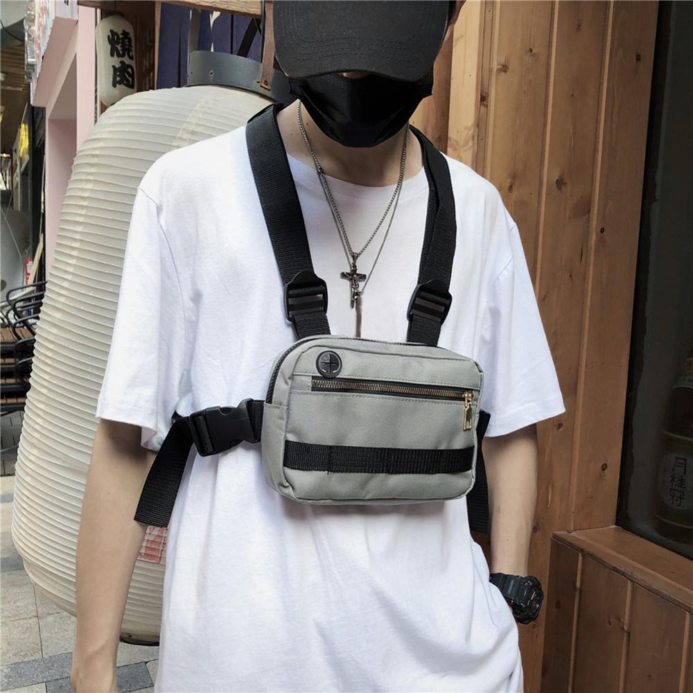 Männer Hüfte-hüpfen Brust Tasche Außen Oxford Taktische Streetwear Weste Brust Anlage Taschen Frauen Funktionale Weste Brust Dienstprogramm Pack #30