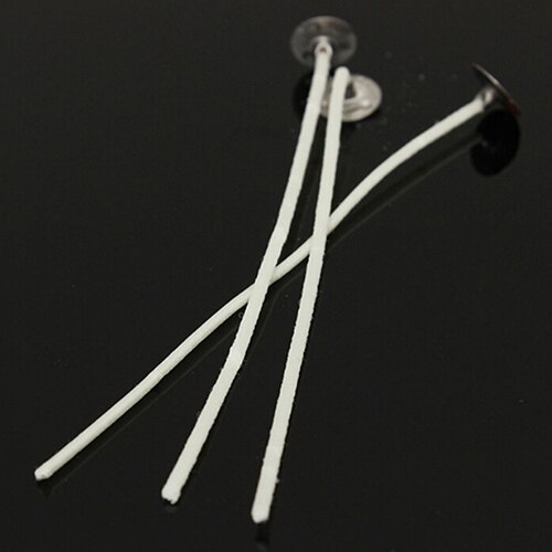 Mechas de vela no tóxicas de 10cm, mecha encerada para velas de Bajo humo con núcleo de algodón de apoyo, Material para velas, 30 Uds.