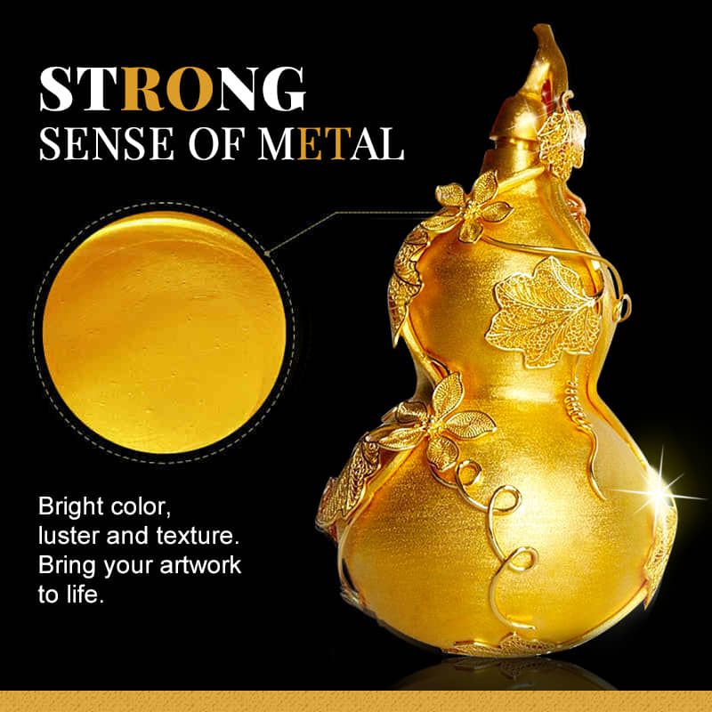 100ML Water-based Glitter Bronzing Paint Golden Acrylic Paint Gold Paint for All Surfaces, Wood, Metal Statue Coloring