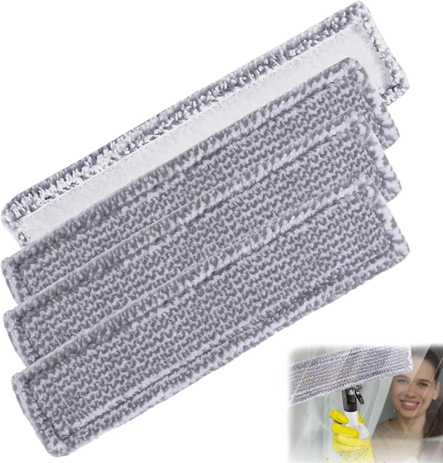 Chiffons de Nettoyage en Microfibre pour Karcher Bonnette Microfibre Lingette pour Lave Vitre Karcher WV2 WV5 WV6 Plus Premium pour Nettoyeur Vitre Aspirateur de Fenêtre Accessoires: jaune clair