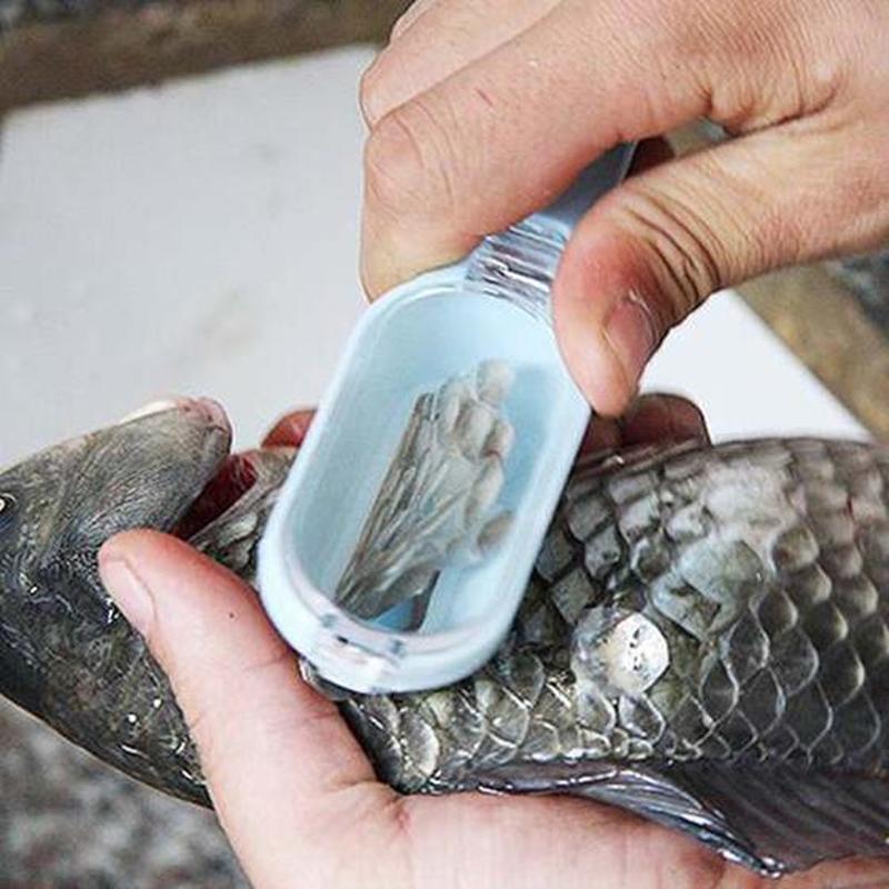 Fish Skin Scraping Kitchen Cooking Gadget Fish Scale Brush Fishing Tool Accessories Peeler Quick Cleaning Fish Skin
