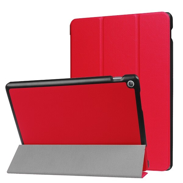 Leren hoes voor asus zenpad 10 z301 mlf  z301ml z301 10.1 " tablet (release) met driehoekige standaard magnetische hoes: Rood