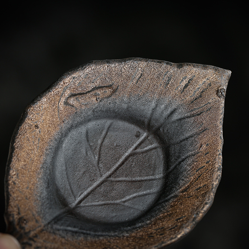 Schort keramiek bladvorm theekop schoteltjes bladvorm vintage hittebestendig cuo mat kung fu thee accessoires