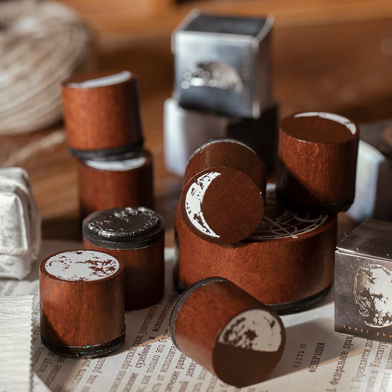 Vintage maanserie ins stijl decoratie stempel houten rubberen stempels voor scrapbooking briefpapier diy knutselen standaard stempel