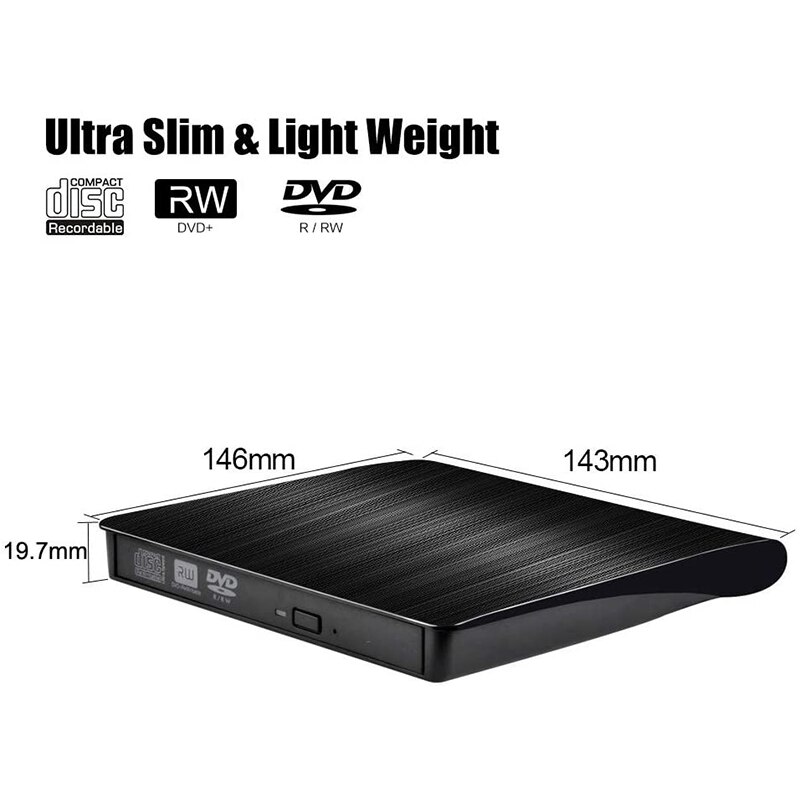 Esterno portatile DVD Drive USB 3.0 External Slim DVD RW CD Writer Burner Reader Lettore Unità Ottica Per Il Computer Portatile PC Dvd