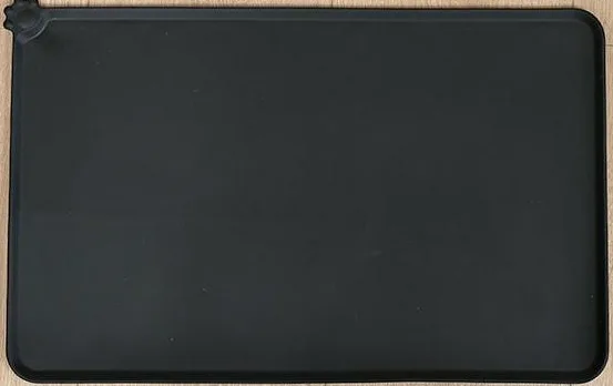 Pet Supplies Silicone Dog Bowl Mat with High Lips Non-Stick Waterproof Food Feeding Pad Puppy Feeder Tray Water Cushion Placemat: black