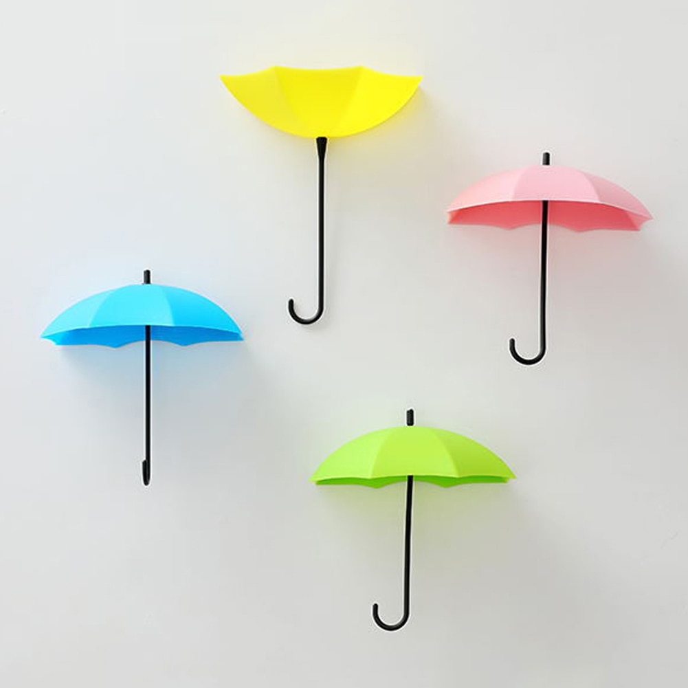 3Pcs Kleurrijke Paraplu Muur Haak Haar Pin Houder Organizer Decoratieve Organizer Badkamer Paraplu Vormige Houder Organizer
