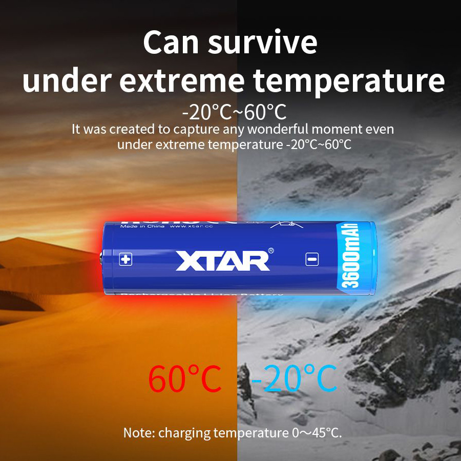 XTAR 18650 Rechargeable Battery 3.6V Batteries 3600mAh Large Capacity 10A Li-ion Battery For Flashlight Torch headlamp Battery