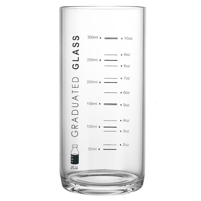 Verre à boire de 11.16oz verre à eau multi-usage | Verre à bille avec mesure: Black
