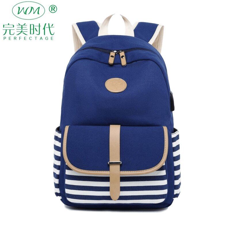 Vrouwen Rugzak Canvas Leather Reizen Schoudertas Stijlvolle Schooltas Meisje Multifunctionele School Rugzak Voor Vrouwen 2 Stuks