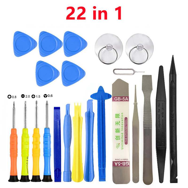 22 in 1 Repair Opening Tools Kit Spudger Pry Screwdriver Set for Mobile Phone Tablet Computer Disassemble Hand Tool Set 22/14pcs: Red