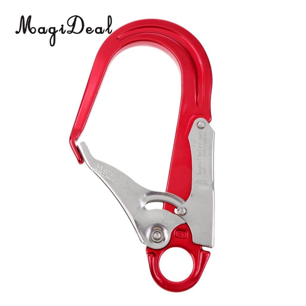 Outdoor 25KN Heavy Duty Rock Climbing Fall Protection Safety Lanyard Snap Clip Hook Blue/Red for Mountaineer Rappelling Camping