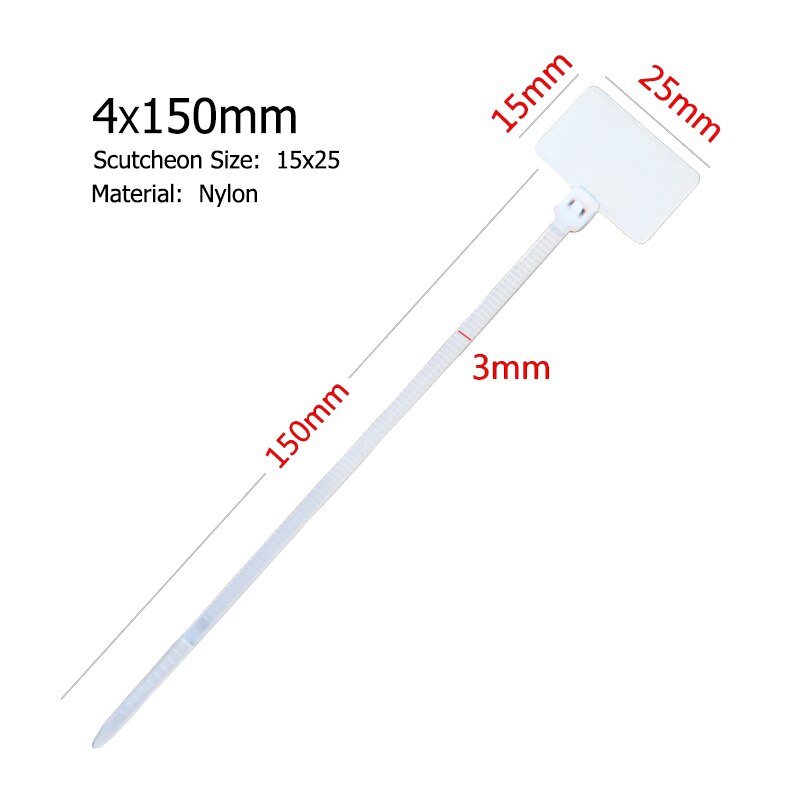 Plastic Tag Lus Kabel Tag Kabel Zelf Labels Nylon Mark