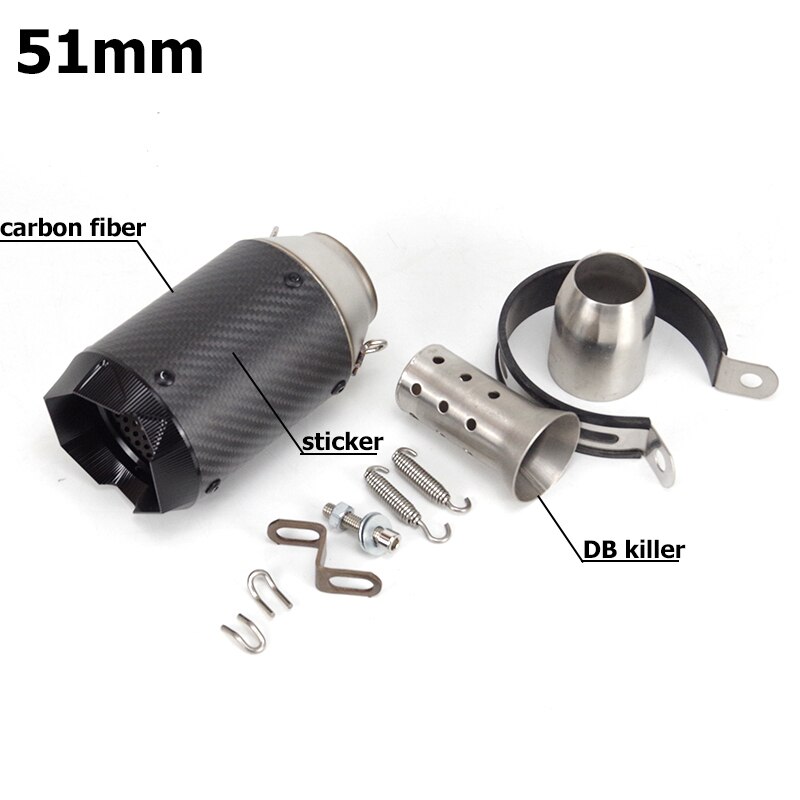 Universal Pitbike Motocross Motorcycle Exhaust Pipe Modified Carbon Fiber Style Tip Tailpipe Fits for Nmax FZ6 S1000RR MT07: A