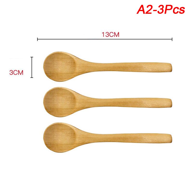 1pc/3 st bambu sylt sked baby honungssked kaffesked delikat kök med krydda liten skopa tesked: A2