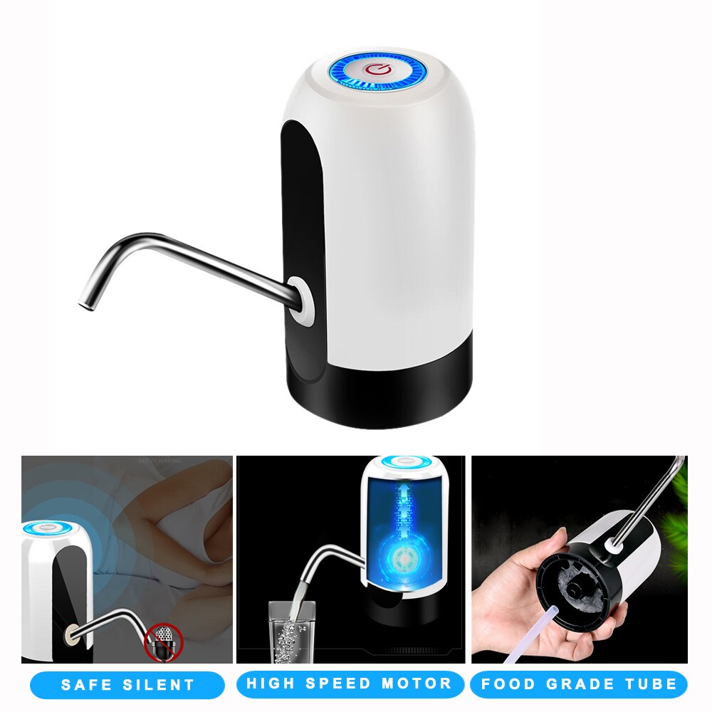 Vattenflaska pump usb laddning elektrisk vatten dispenser bärbar automatisk mini drink dispenser pump för drycker