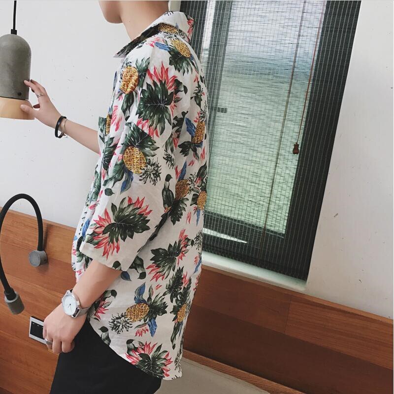 S -5xl hawaiiaans overhemd katoenen hawaiiaans overhemd heren zomer bedrukte bloemen strand overhemden heren plus maat  a5496