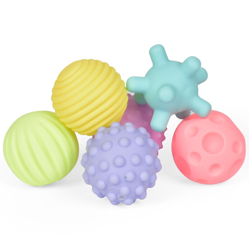 Baby Speelgoed Vroege Onderwijs Puzzel Multi-Textuur Zachte Rubberen Hand Bal 6 Sets Van Tactiele Zintuiglijke Massage Bal Baby ontwikkeling