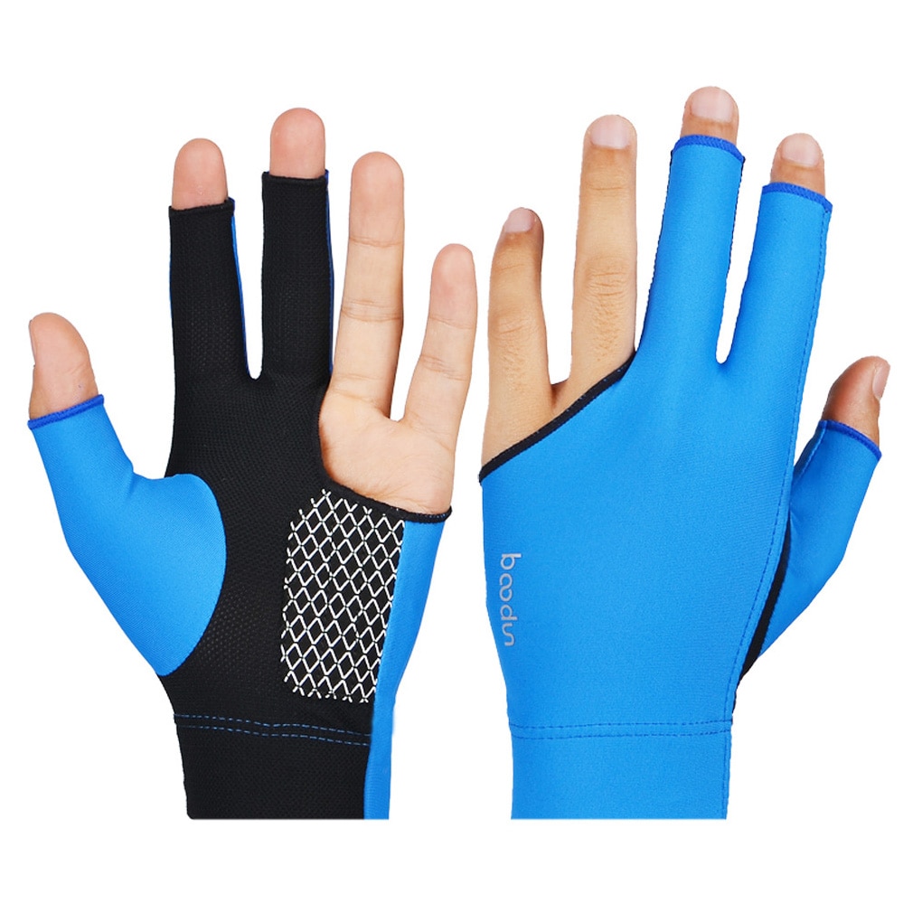 BOODUN-guantes de LICRA para jugar bolas de billar, antideslizantes, suaves, transpirables, 3 dedos