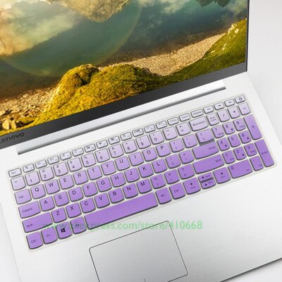 Silcone laptop notebook tastatur cover beskytter til lenovo yoga  c740 (15) c740-15 iml  c 740 15 iml 15.6 tommer med numeriske taster: Gradvis lilla