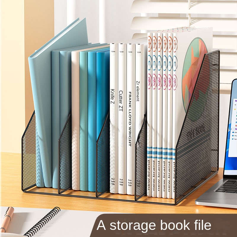 Metal File Rack Office Desk Shelf Standing Desktop... – Grandado