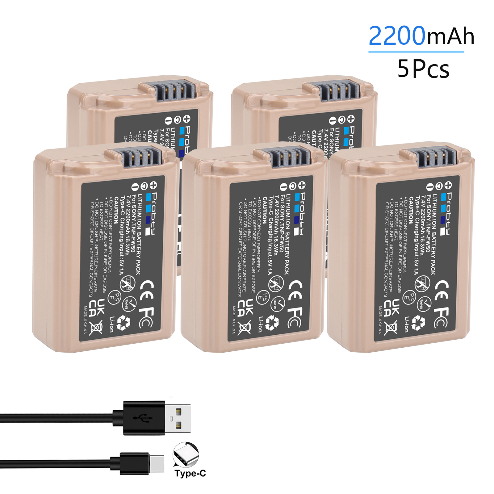 Nueva actualización de batería NP-FW50 NPFW50 de 2200mAh para Sony ZV-E10, Alpha A6400 A6000 A6300 A6500 A5100 A7 A7II A7RII A7SII A7S A7S2 A7R
