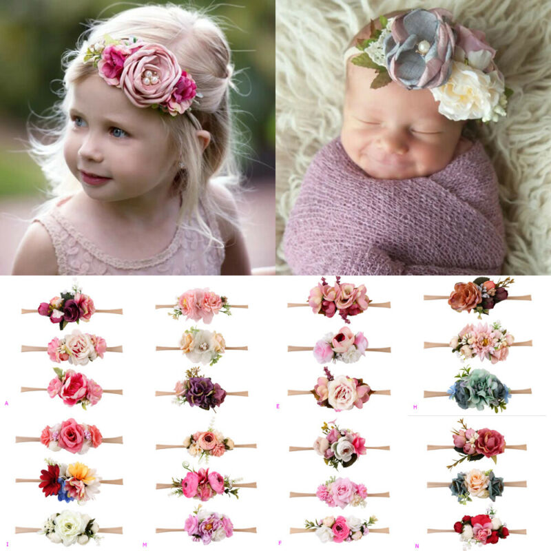 Accessori Dei Capelli Della Neonata 3pz Bambini Del bambino Del Fiore di Cerimonia Nuziale Ghirlanda di Capelli Della fascia Floreale corona Fotografia