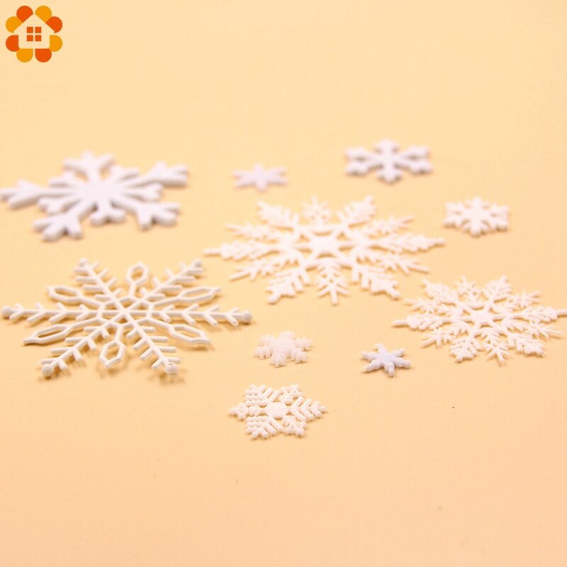 1 Pack Wit Plastic Nep Sneeuwvlok Voor Home Christmas Party Diy Scene Nieuwjaar Xmas Tree Hangers Ornamenten Raamdecoratie
