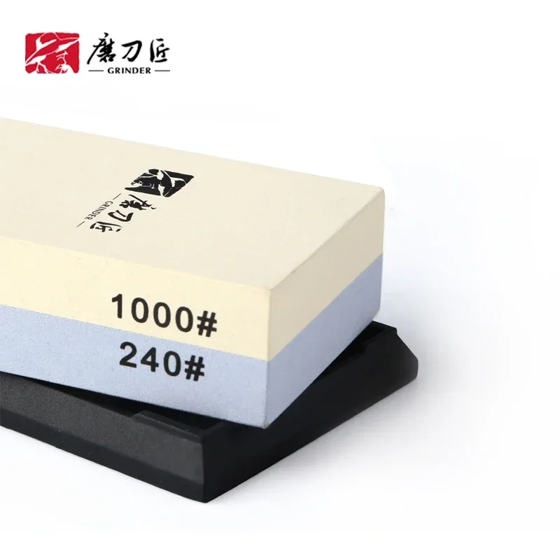 Afiador de facas de pedra de amolar dupla GRINDER, apontador profissional, pedra de água, 240, 1000, 3000, 8000
