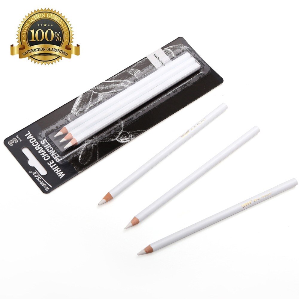 3 uds-6 uds. Lápiz de dibujo de color blanco , lápiz de dibujo estándar, herramienta escolar, suministros de arte de pintura: 6pcs