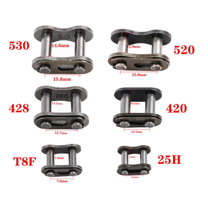 1 Uds. Eslabón de cadena primario/dorado 530/520/420/428/T8F/25H hebilla de bloqueo de cadena para 49CC Mini Moto Dirt Bike motocicleta ATV Scooter
