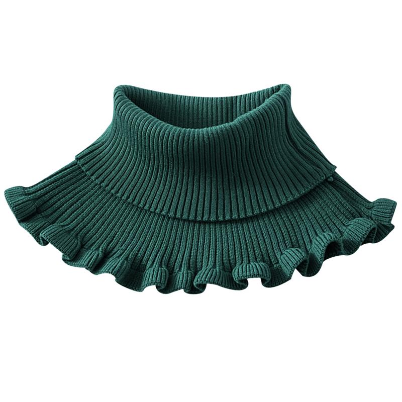 femmes hiver rouge noir épais tricot anneau écharpe Tube femmes tricoté écharpe coupe-vent plus cou guêtre cou écharpe: Dark Green