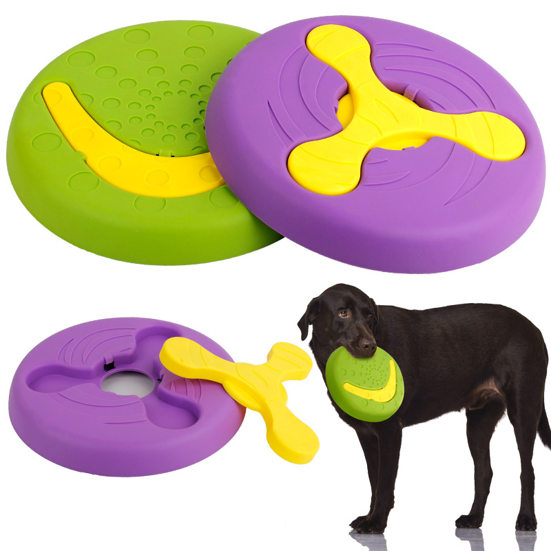 Platillo volador de silicona divertido multifunción juguete para perro gato Juguete para perro discos voladores resistentes para masticar cachorro juguete interactivo para mascotas