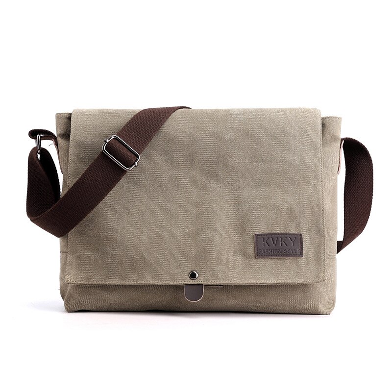 Manet Canvas Mannen Aktetas Medium Crossbody Schouder Messenger Bags Man Zakelijke Tas Casual Solid Multi Functie Draagbare Tassen: Khaki