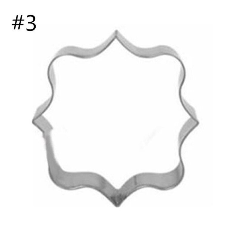 3 Stks/set Zegen Frame Cookie Cutter Pastry Extra Fondant Mold Rvs Cakevorm Decorating Gereedschap Bakken Accessoires: 1pc C